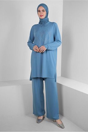 ست گرمکن حجاب آبی زنانه رگولار Alvina - کد 859501639