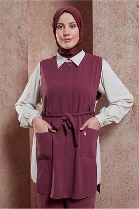 ست بالاتنه و پائین تنه حجاب صورتی زنانه رگولار Alvina - کد 828581310
