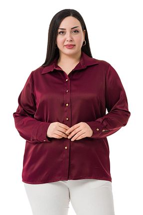 پیراهن سایز بزرگ زرشکی زنانه سایز بزرگ DISENTIS MODEST - کد 669841638