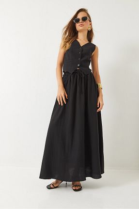 ست بالاتنه و پائین تنه مشکی زنانه بافتنی Bianco Lucci - کد 921518208
