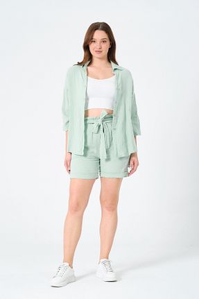 ست بالاتنه و پائین تنه سبز زنانه بافتنی eva clothing - کد 921523151
