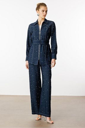 تونیک سرمه ای بافتنی Moda İlgi - کد 921530251
