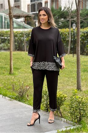 ست بالاتنه و پائین تنه مشکی زنانه بافتنی Nevin Kaya Moda - کد 657622689