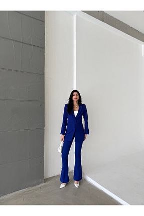 کت و شلوار سرمه ای زنانه یقه کتی Female Clothing - کد 922287110
