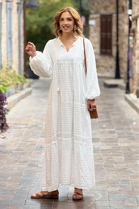 لباس سفید زنانه بافتنی Nevin Kaya Moda - کد 921549204