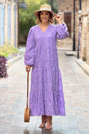 لباس بنفش زنانه بافتنی Nevin Kaya Moda - کد 921548932
