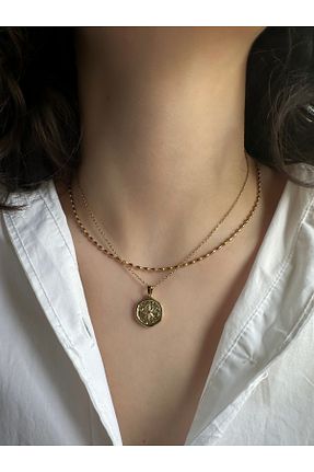 گردنبند استیل ( فولاد ) طلائی زنانه استیل (فولاد) STAİNLES - کد 921548864