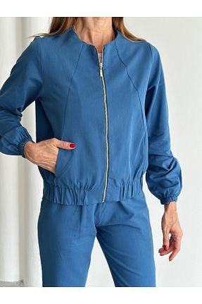 ست بالاتنه و پائین تنه آبی زنانه بافتنی MALDİA SHOP - کد 905017384