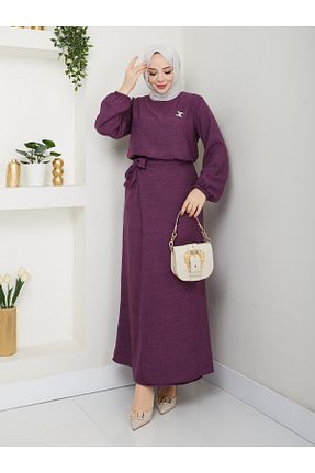 ست بالاتنه و پائین تنه حجاب بنفش زنانه Anvelop modapark.ist - کد 921551514