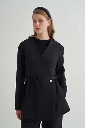 کت بلیزر مشکی زنانه پلی استر - الاستین VESNA - کد 921553755