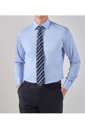 پیراهن آبی مردانه اسلیم فیت güncüoğlu - کد 921571526