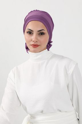 شال بنفش زنانه پلی استر Aisha