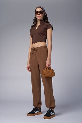 شلوار کرمگن قهوه ای زنانه رگولار bilcee - کد 921579735