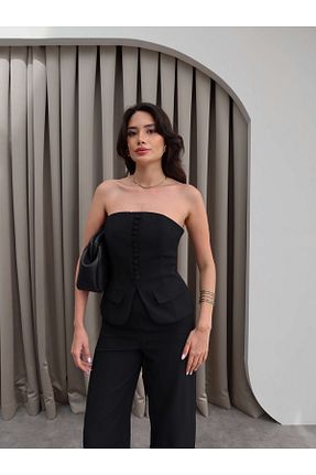 ست بالاتنه و پائین تنه مشکی زنانه بافتنی ESRAHELVACI - کد 921563051