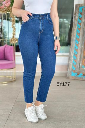 شلوار جین آبی زنانه پاچه تنگ İnce Topuk - کد 921562141
