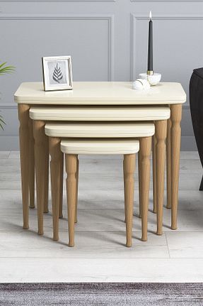 میز عسلی بژ MDF asaella mobilya - کد 922298166