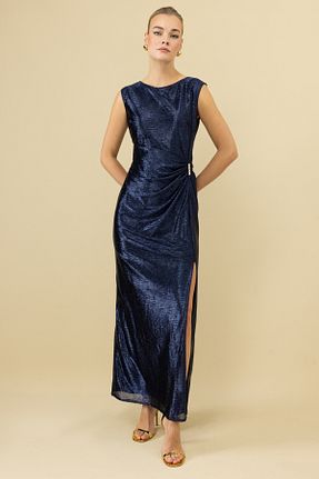 لباس مجلسی و فارغ التحصیلی سرمه ای زنانه بدون آستین Ekol - کد 921563192