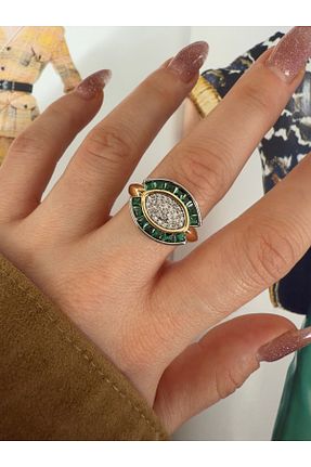 انگشتر جواهر سبز زنانه زیرکن Pinery Jewels - کد 921574342