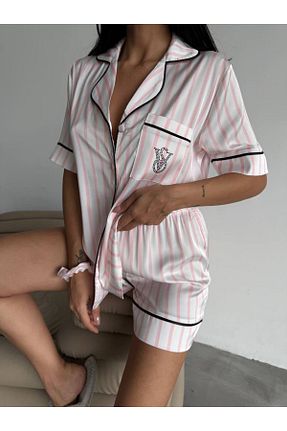 ست لباس راحتی صورتی زنانه ساتن Butik - کد 921570821