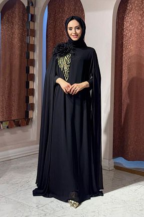 لباس مجلسی حجاب مشکی زنانه یقه دوچرخه White Corner - کد 921582766