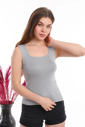 بلوز طوسی زنانه ساده HayalGecesi - کد 921568885