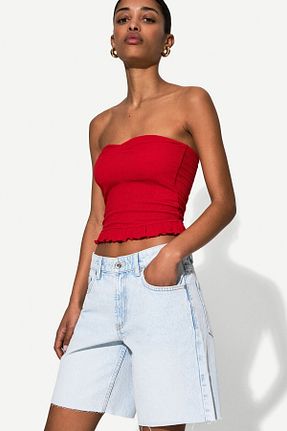 شلوارک و برمودا آبی زنانه اسلیم Bershka - کد 921578492