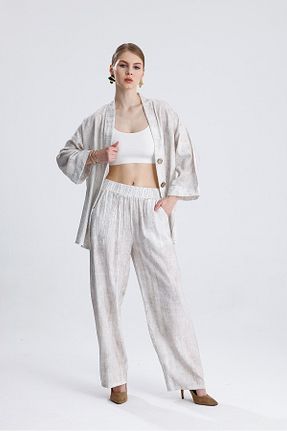 ست بالاتنه و پائین تنه نباتی زنانه بافتنی ikomteks - کد 921580641