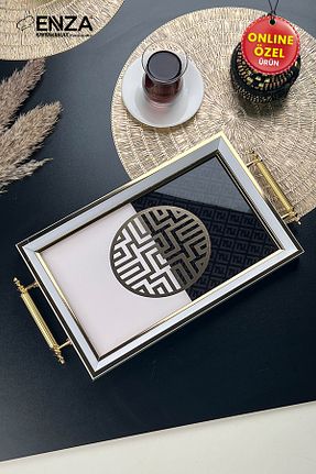 سینی سفید شیشه Enza - کد 921572460