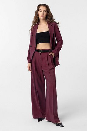 شلوار پارچه ای زرشکی زنانه بلند Antioch - کد 921590986