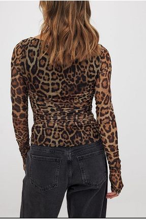 بلوز قهوه ای زنانه Bodycon Vera Tekstil - کد 920874834