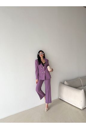 کت و شلوار بنفش زنانه یقه کتی Female Clothing - کد 922298353