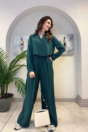ست بالاتنه و پائین تنه سبز زنانه بافت Clothing palette - کد 922714484