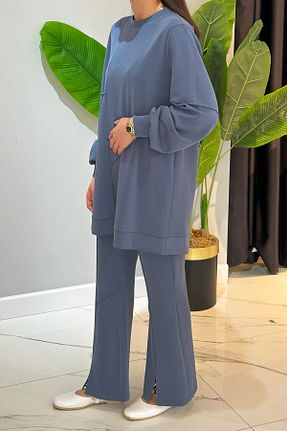 ست بالاتنه و پائین تنه حجاب سرمه ای زنانه رگولار Nuss - کد 921594193