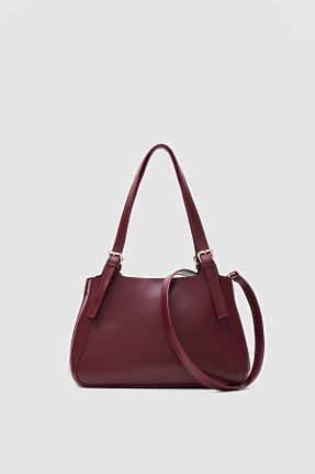 کیف دوشی زرشکی زنانه چرم مصنوعی Shule Bags - کد 921599288