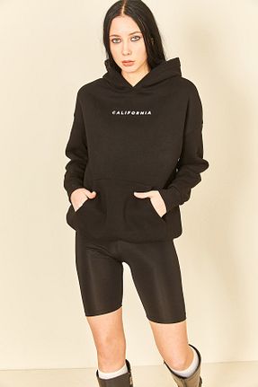 سوئیشرت مشکی زنانه چاپی EYYE - کد 921601370