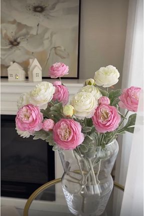 گل خشک و مصنوعی صورتی Çiçek - کد 903568670