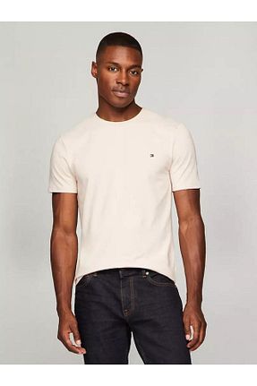 تیشرت بژ مردانه یقه دوچرخه Tommy Hilfiger - کد 921623107