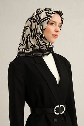 روسری مشکی کرپ ساتن ابریشم Armine - کد 921639937