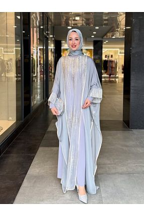 کافتان و کیمونو حجاب طوسی زنانه مخلوط پلی استر fiore fashion - کد 903242259