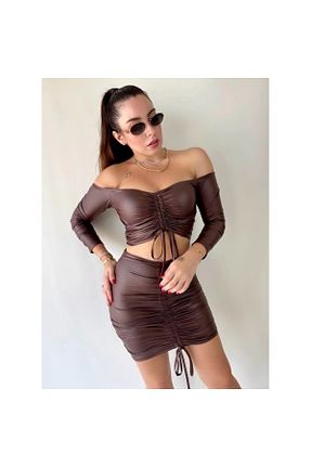 ست بالاتنه و پائین تنه رنگی زنانه بافتنی Narnuga - کد 931424411