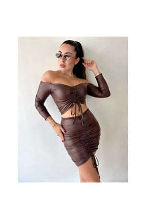 ست بالاتنه و پائین تنه رنگی زنانه بافتنی Narnuga - کد 931424411