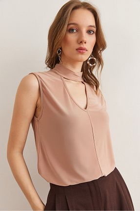 بلوز قهوه ای زنانه ساده Olalook - کد 917527647