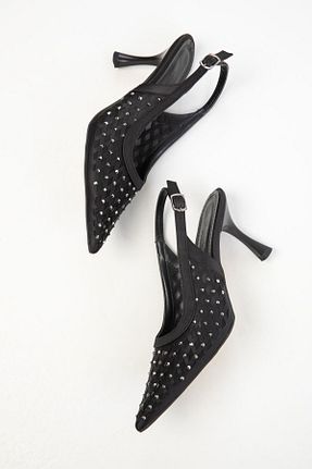 کفش پاشنه بلند کلاسیک مشکی زنانه چرم مصنوعی SOHO - کد 917850268