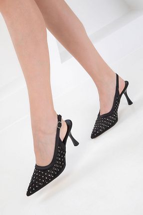 کفش پاشنه بلند کلاسیک مشکی زنانه چرم مصنوعی SOHO - کد 917850268