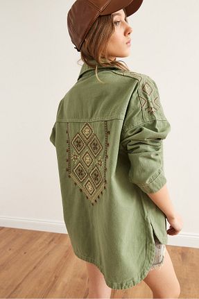 کت خاکی زنانه رگولار Olalook - کد 921280161