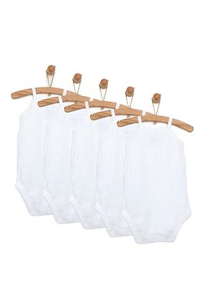 بادی و سرهمی نوزادی سفید بچه گانه پنبه ای ebebek Hello Baby - کد 40589336