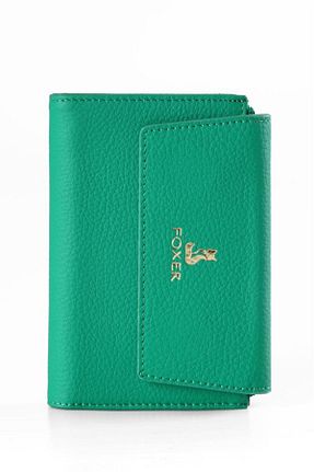 کیف پول سبز زنانه چرم خالص Foxer - کد 917808318