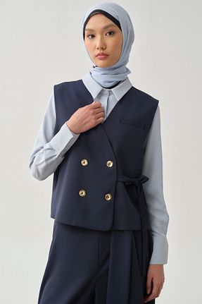 جلیقه حجاب سرمه ای زنانه رگولار Tuğba - کد 917809082