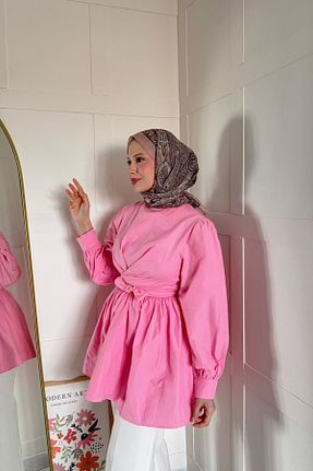 تونیک حجاب صورتی بافتنی LOCCO - کد 902335886