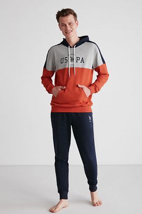 ست لباس راحتی نارنجی مردانه طرح دار U.S. Polo Assn. - کد 777194666